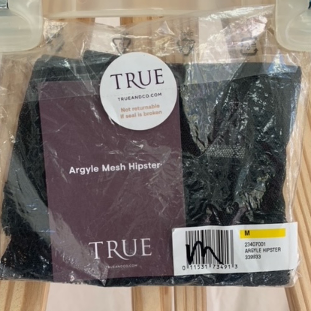 True & Co Lingerie Argyle Mesh Hipster